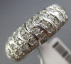 ESTATE WIDE 1.1CT DIAMOND 14K WHITE GOLD MULTI ROW WAVE WEDDING ANNIVERSARY RING