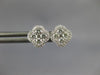 ESTATE .46CT DIAMOND 18KT WHITE GOLD 3D SQUARE FLOWER HALO STUD EARRINGS