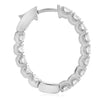 ESTATE 3.10CT DIAMOND 14KT WHITE GOLD 3D INSIDE OUT LUCIDA HUGGIE HOOP EARRINGS