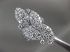ESTATE EXTRA LARGE 2.32CT DIAMOND 18KT WHITE GOLD 3D MULTI LEAF FLOWER LOVE RING