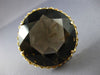 ANTIQUE EXTRA LARGE 150CT SMOKEY TOPAZ 14KT YELLOW GOLD 3D BROOCH PENDANT #21679
