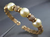 ESTATE LARGE .70CT DIAMOND & AAA SOUTH SEA PEARL 14KT ROSE GOLD BANGLE BRACELET