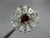 ESTATE EXTRA LARGE 2.92CT DIAMOND & AAA GARNET 18KT WHITE GOLD 3D FLOWER RING