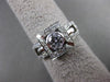 ANTIQUE WIDE .95CT DIAMOND 14KT WHITE GOLD SQUARE HALO ENGAGEMENT RING #15892