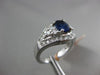 ESTATE 1.51CT ROUND DIAMOND & AAA OVAL SAPPHIRE 14KT WHITE GOLD ENGAGEMENT RING