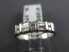 ANTIQUE .37CT ROUND & BAGUETTE DIAMOND 14K WHITE GOLD 3D ANNIVERSARY RING #12435