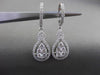 ESTATE LARGE 1.13CT DIAMOND 18KT WHITE GOLD 3D PEAR CLUSTER HANGING EARRINGS