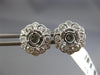 ESTATE .54CT DIAMOND 14K WHITE GOLD 3D HEXAGON FILIGREE SEMI MOUNT STUD EARRINGS