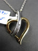 ESTATE .20CT BAGUETTE DIAMOND 14K WHITE & YELLOW GOLD FLOATING HEART PENDANT