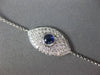 ESTATE 1.48CT DIAMOND & AAA SAPPHIRE 18KT WHITE GOLD EVIL EYE LUCKY FUN BRACELET