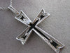 ESTATE LARGE .66CT DIAMOND 18KT WHITE GOLD ENAMEL FLOATING CROSS PENDANT #24564