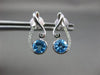 ESTATE .99CT DIAMOND & AAA BLUE TOPAZ 14K WHITE GOLD INFINITY LOVE KNOT EARRINGS