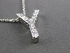 ESTATE .20CT DIAMOND 14KT WHITE GOLD 3D " Y " INITIAL FLOATING PENDANT #13039