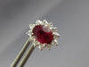 ESTATE 2.32CT DIAMOND & AAA RUBY 14K WHITE GOLD OVAL FLOWER STUD EARRINGS #25794