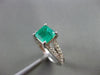 ESTATE 1.33CT DIAMOND & AAA EMERALD 14K WHITE GOLD LUCIDA ENGAGEMENT RING #22247