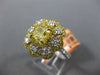 ESTATE LARGE 1.05CT WHITE & FANCY YELLOW DIAMOND 18K 2 TONE GOLD ENGAGEMENT RING
