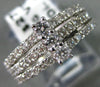 ESTATE WIDE 1.02CT DIAMOND 14KT WHITE GOLD 3 ROW PAST PRESENT FUTURE RING #18763