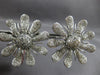ESTATE EXTRA LARGE 5.75CT DIAMOND 18KT WHITE GOLD 3D SUN FLOWER CLIP ON EARRINGS