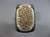 ESTATE LARGE 3.61CT MULTI COLOR DIAMOND 18KT ROSE GOLD 3D PAVE RECTANGULAR RING