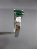 ESTATE WIDE 1.67CT DIAMOND & EMERALD 14KT WHITE GOLD 3D ENGAGEMENT RING #17814