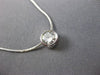 ESTATE .41CT DIAMOND 14KT WHITE GOLD 3D CLASSIC SOLITAIRE FLOATING PENDANT #3210