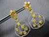 ESTATE LARGE 6.48CT WHITE & FANCY YELLOW DIAMOND 18KT TWO TONE GOLD 3D EARRINGS