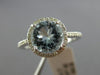 ESTATE 1.91CT DIAMOND & AAA AQUAMARINE 14KT WHITE GOLD 3D HALO ENGAGEMENT RING