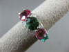 ESTATE 3.88CT DIAMOND & AAA MULTI COLOR TOURMALINE 14KT WHITE GOLD JOURNEY RING