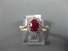 ESTATE .87CT DIAMOND & AAA OVAL RUBY 14KT ROSE GOLD 3D FLOWER CLASSIC LOVE RING