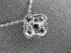 ESTATE .18CT DIAMOND & AAA RUBY 14KT WHITE GOLD 3D FLOWER SQUARE FUN PENDANT