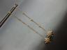 ESTATE LONG .25CT DIAMOND 14K YELLOW GOLD 3D FLOWER BY THE YARD HANGING EARRINGS