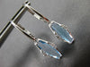 ESTATE 1.41CT DIAMOND & AAA BLUE TOPAZ 14K WHITE GOLD TRAPEZOID HANGING EARRINGS