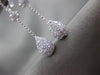 ESTATE 1.19CT DIAMOND 18K WHITE GOLD SOLITAIRE TEAR DROP FLOWER HANGING EARRINGS
