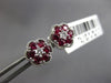 ESTATE .77CT DIAMOND & AAA RUBY 18KT WHITE GOLD 3D FLOWER FILIGREE STUD EARRINGS