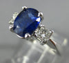 2.60CT DIAMOND & AAA SAPPHIRE 14K WHITE GOLD OVAL 3 STONE ENGAGEMENT RING #26575