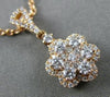 ESTATE .50CT DIAMOND 18KT ROSE GOLD 3D CLUSTER FLOWER FLOATING LOVE PENDANT