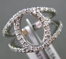 ESTATE WIDE .53CT DIAMOND 14KT WHITE GOLD 3D OVAL HALO INFINITY X LOVE RING