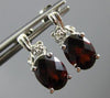 ESTATE 3.05CT DIAMOND & AAA OVAL GARNET 14KT WHITE GOLD 3D FLOWER STUD EARRINGS