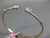 ESTATE .58CT ROUND & BAGUETTE DIAMOND 18KT WHITE & ROSE GOLD 3D BANGLE BRACELET