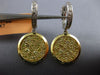 ESTATE 1.58CT WHITE & FANCY YELLOW DIAMOND 18KT 2 TONE GOLD 3D HANGING EARRINGS