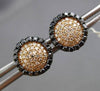 ESTATE .57CT WHITE & BLACK DIAMOND 14KT ROSE & BLACK GOLD CIRCULAR STUD EARRINGS