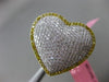 ESTATE MASSIVE 1.78CT DIAMOND 18KT WHITE & YELLOW GOLD 3D PUFF HEART LOVE RING