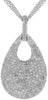 ESTATE LARGE 1.30CT DIAMOND 14KT WHITE GOLD 3D PAVE TEAR DROP FLOATING PENDANT