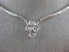 ESTATE 1.30CT DIAMOND 18KT WHITE GOLD CLUSTER 4 STONE BEZEL LOVE NECKLACE #9315