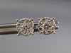 ESTATE .54CT ROUND DIAMOND 14KT WHITE GOLD 3D CLASSIC CLUSTER STUD EARRINGS 8mm