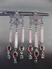 LARGE 1.60CT DIAMOND & GARNET & MOTHER OF PEARL 14KT WHITE GOLD HANGING EARRINGS