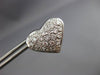 ESTATE 1.70CT DIAMOND 14KT WHITE GOLD 3D PAVE HEART SHAPE LOVE EARRINGS #21492