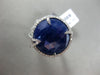 ESTATE 14.82CT DIAMOND & EXTRA FACET SAPPHIRE 18KT WHITE GOLD 3D CIRCULAR RING