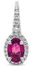 1.55CT DIAMOND & AAA OVAL PINK SAPPHIRE 18KT WHITE GOLD LEVERBACK DROP EARRINGS