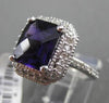 ESTATE LARGE 4.82CTW DIAMOND & AAA AMETHYST 14KT WHITE GOLD FILIGREE HALO RING